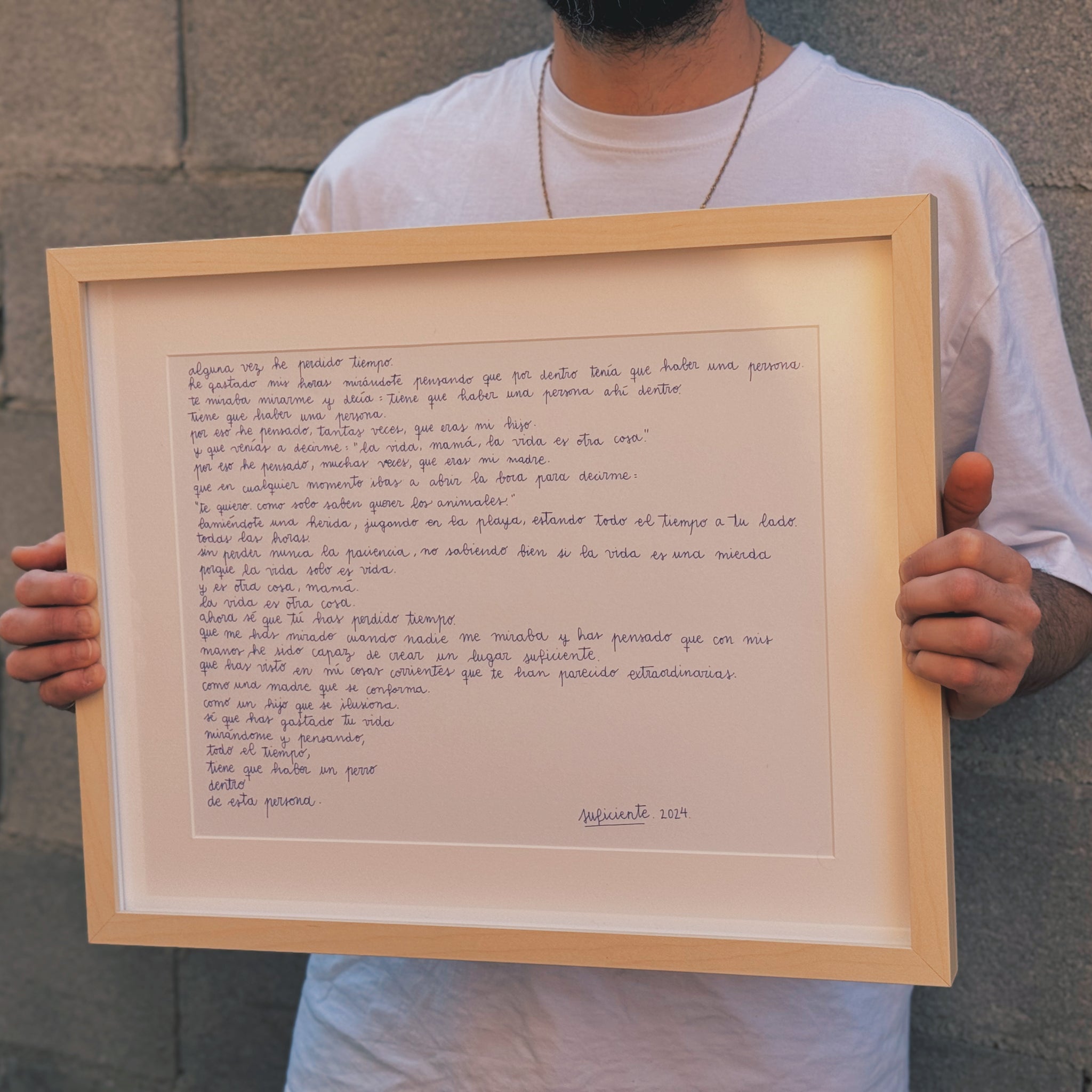 Poema “Suficiente” enmarcado 30 x 40 cm